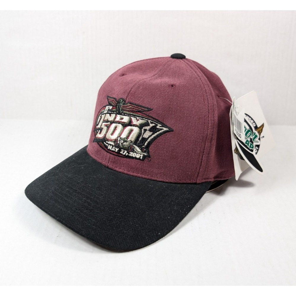 Vintage Indy‎ 500 Hat NWT 2001 Burgundy Strapback Racing 85th Anniversary